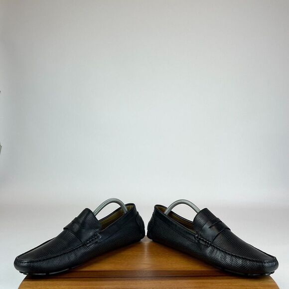 Mens Mercanti‎ Fiorentini 3601 Black Leather Perforated Loafers Shoes Size 11 M main image 7